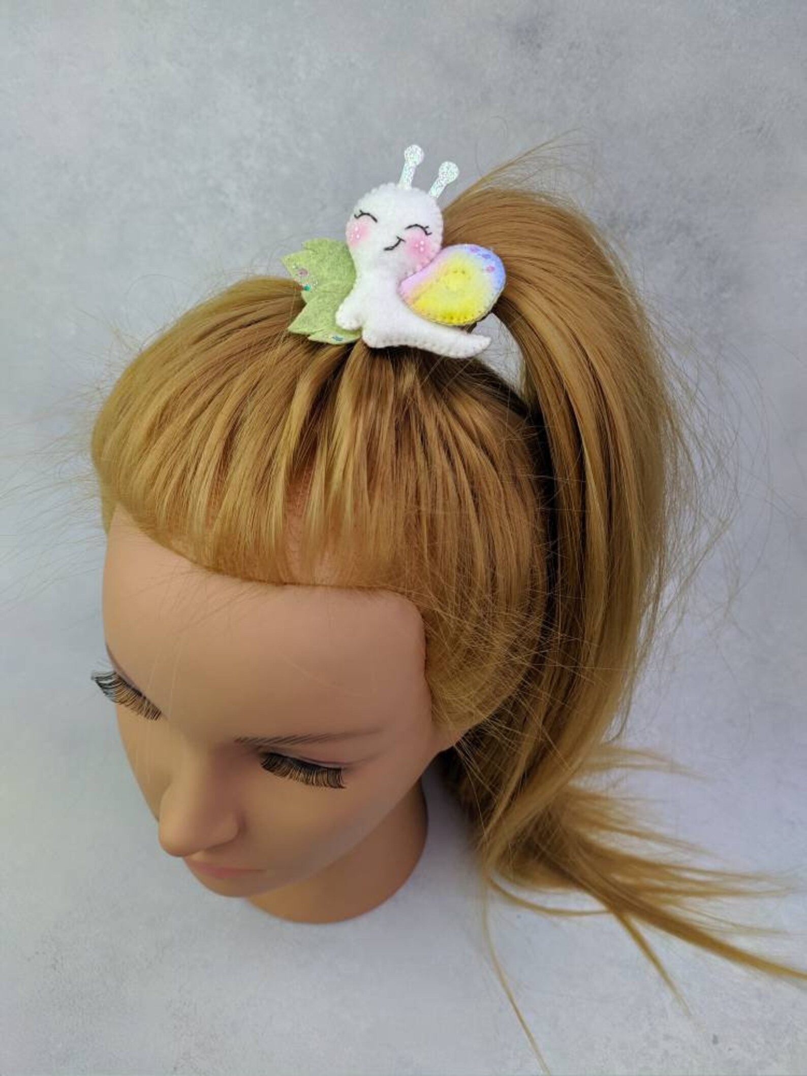 Rainbow snail hair clip felt snail headband hair Etsy