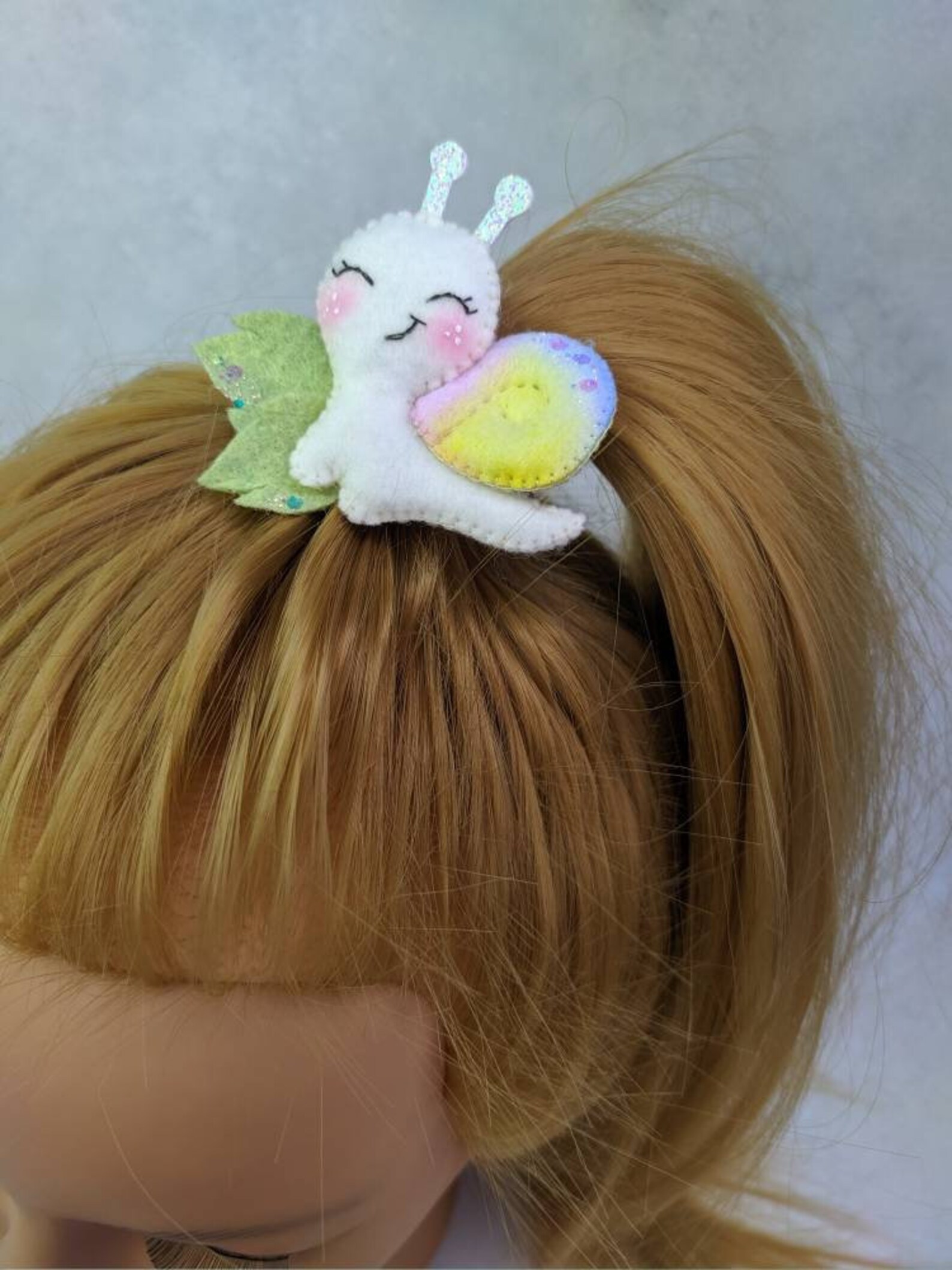 Rainbow snail hair clip felt snail headband hair Etsy