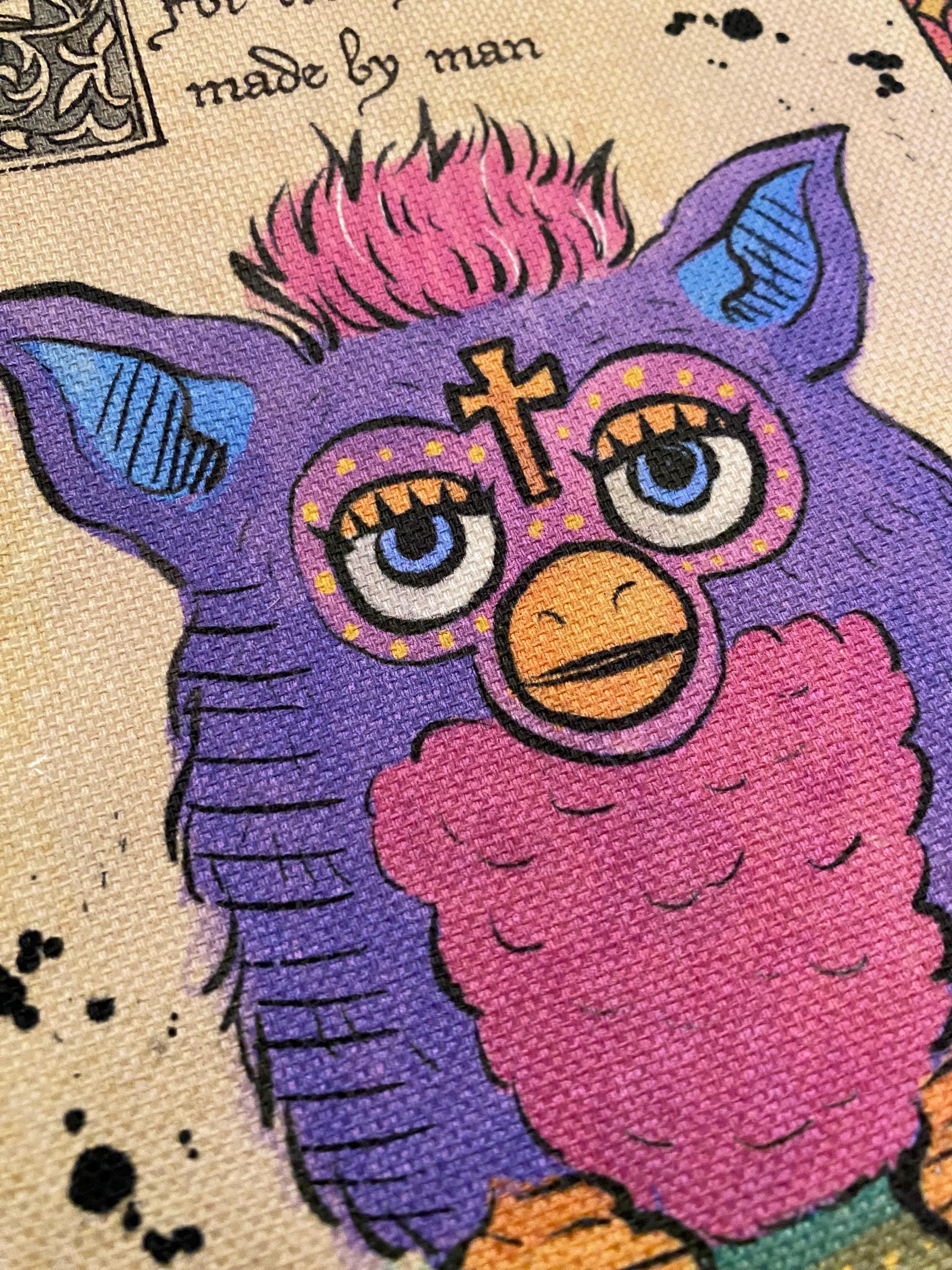 Medieval Furby Art Print | A5 Canvas Paper, Retro 90s Marginalia