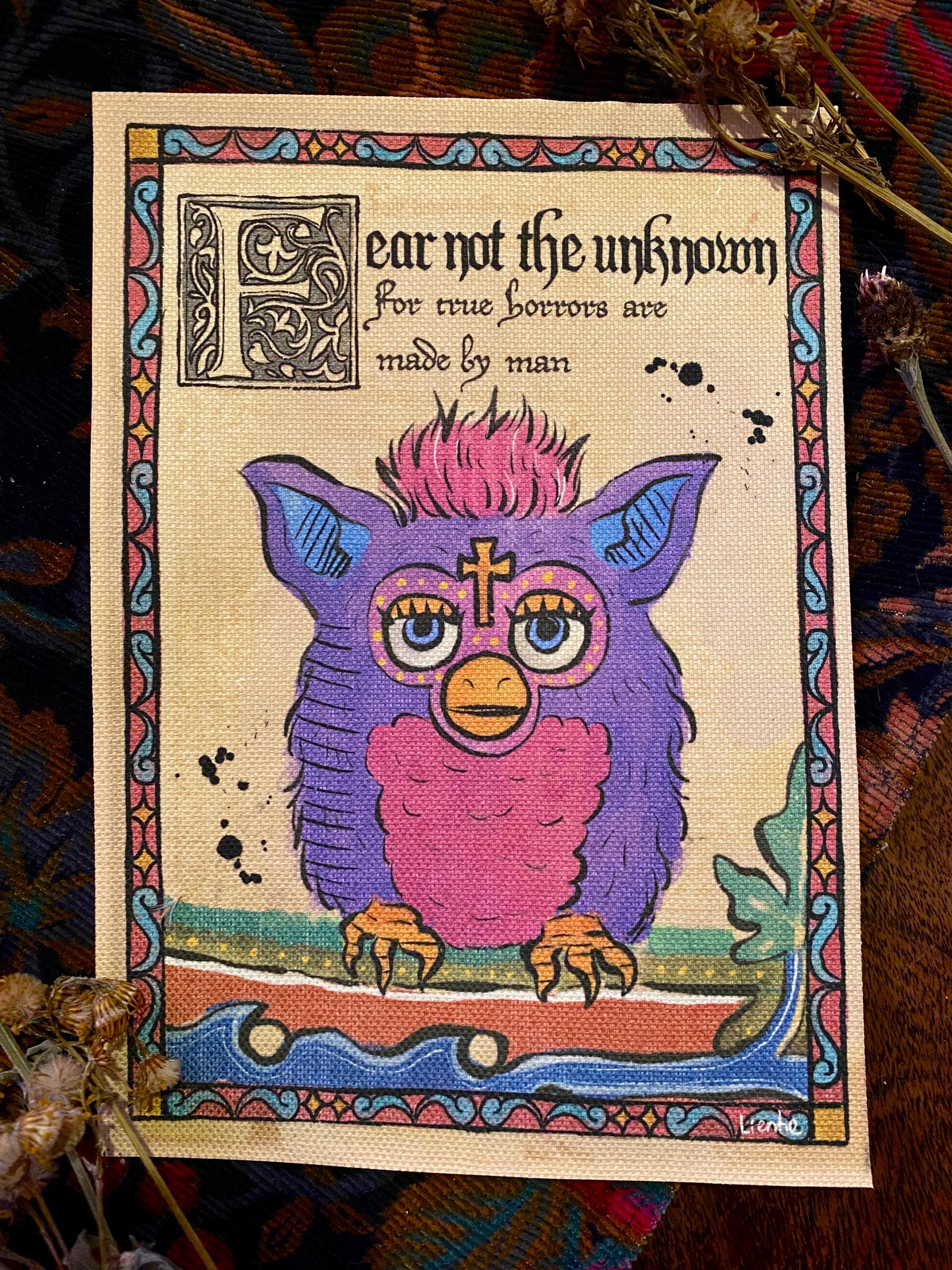 Medieval Furby Art Print | A5 Canvas Paper, Retro 90s Marginalia