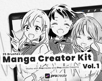 Manga Creator Kit, Procreate brushes, brush for iPad, Comic Brush, Anime drawing pack