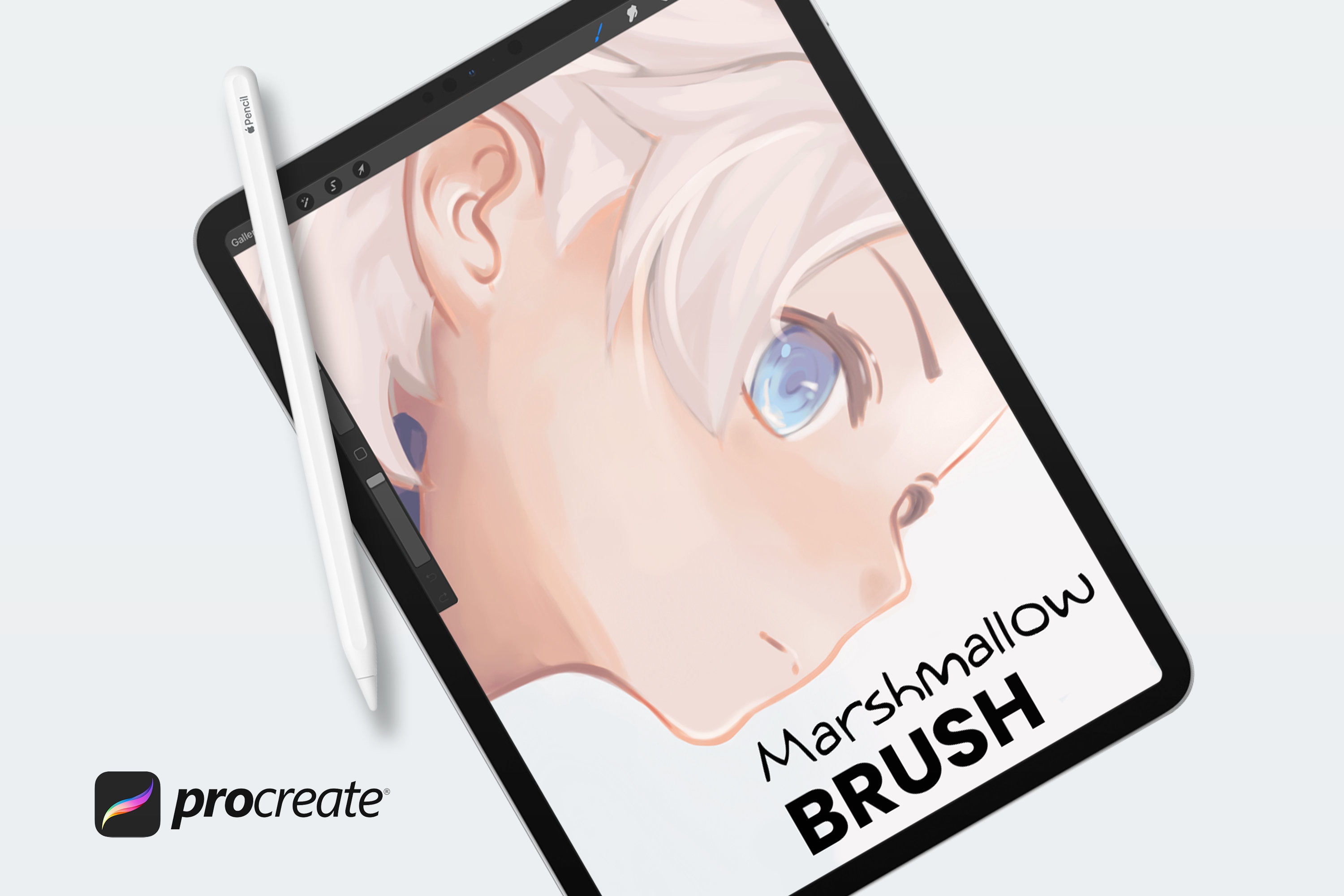 Pincel Marshmallow para Procreate y Procreate Dreams – Pincel de boceto suave triangular para iPad