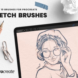 Sketch Brush for Procreate, Procreate tools, Lineart Brush, Brushes for iPad Pro