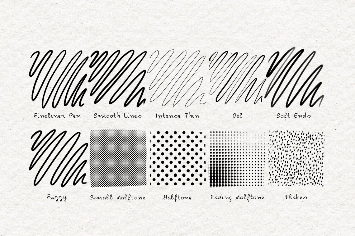 Fine Line Pencils Fine Line Brush Procreate Tools Brushes Etsy