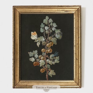 Peinture vintage imprimable d&#39;une rose rose blush et d&#39;une coccinelle, art mural floral antique, impression de fleurs de mauvaise humeur, téléchargement immédiat #BT021
