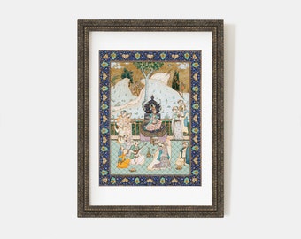 Printable Vintage Persian painting, Antique Middle Eastern art print, instant download #AS037