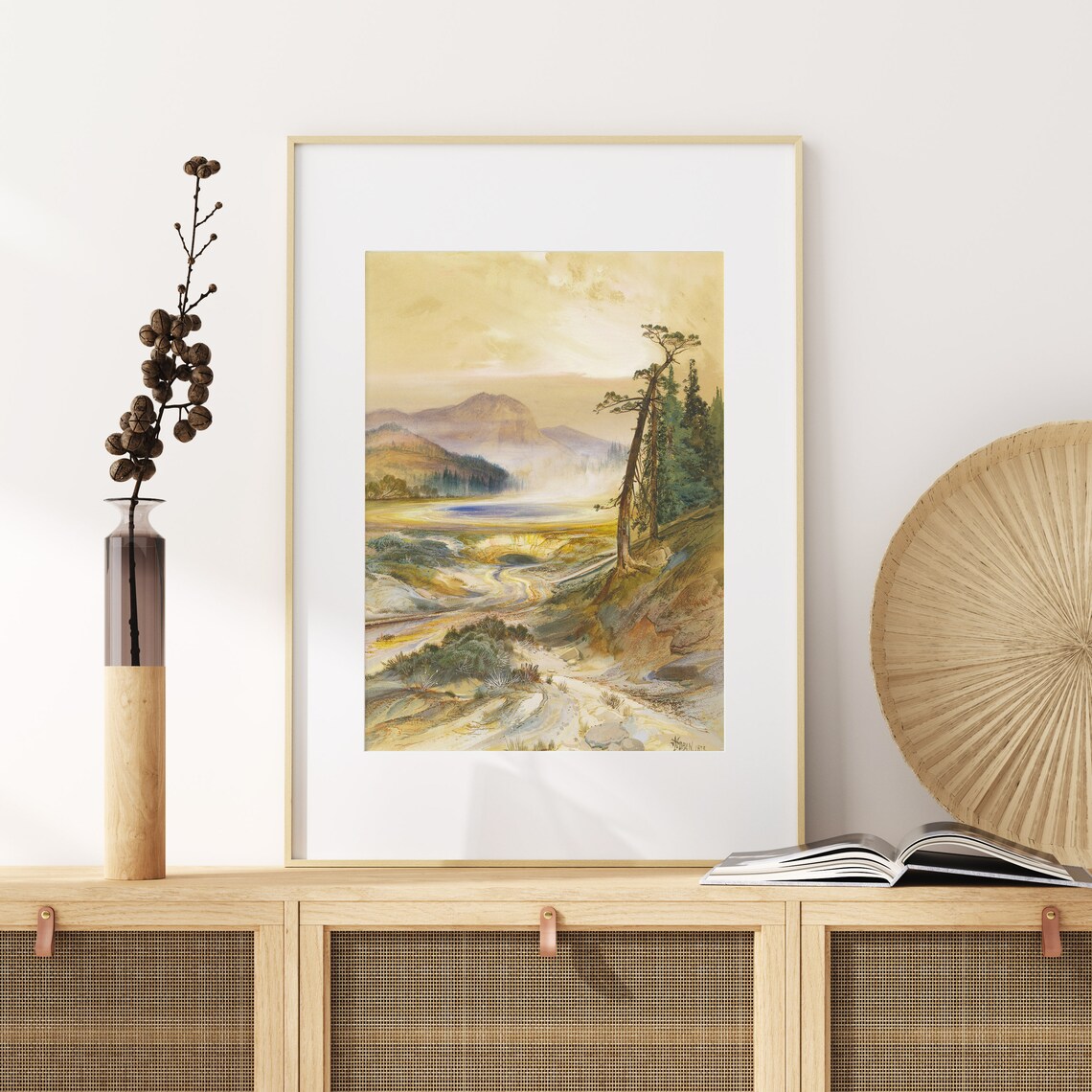 Printable Vintage Watercolour Painting of Yellowstone National - Etsy