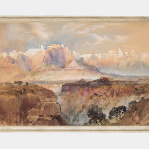 Printable vintage watercolour painting of a southwestern Utah landscape, American desert print, rustic wall decor, instant download #LA025