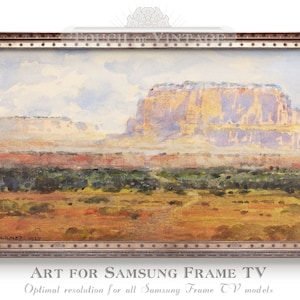 Samsung Frame TV art, Vintage art for Frame TV, Southwestern decor, desert landscape, 4K digital art for Tv, instant download  #TV016