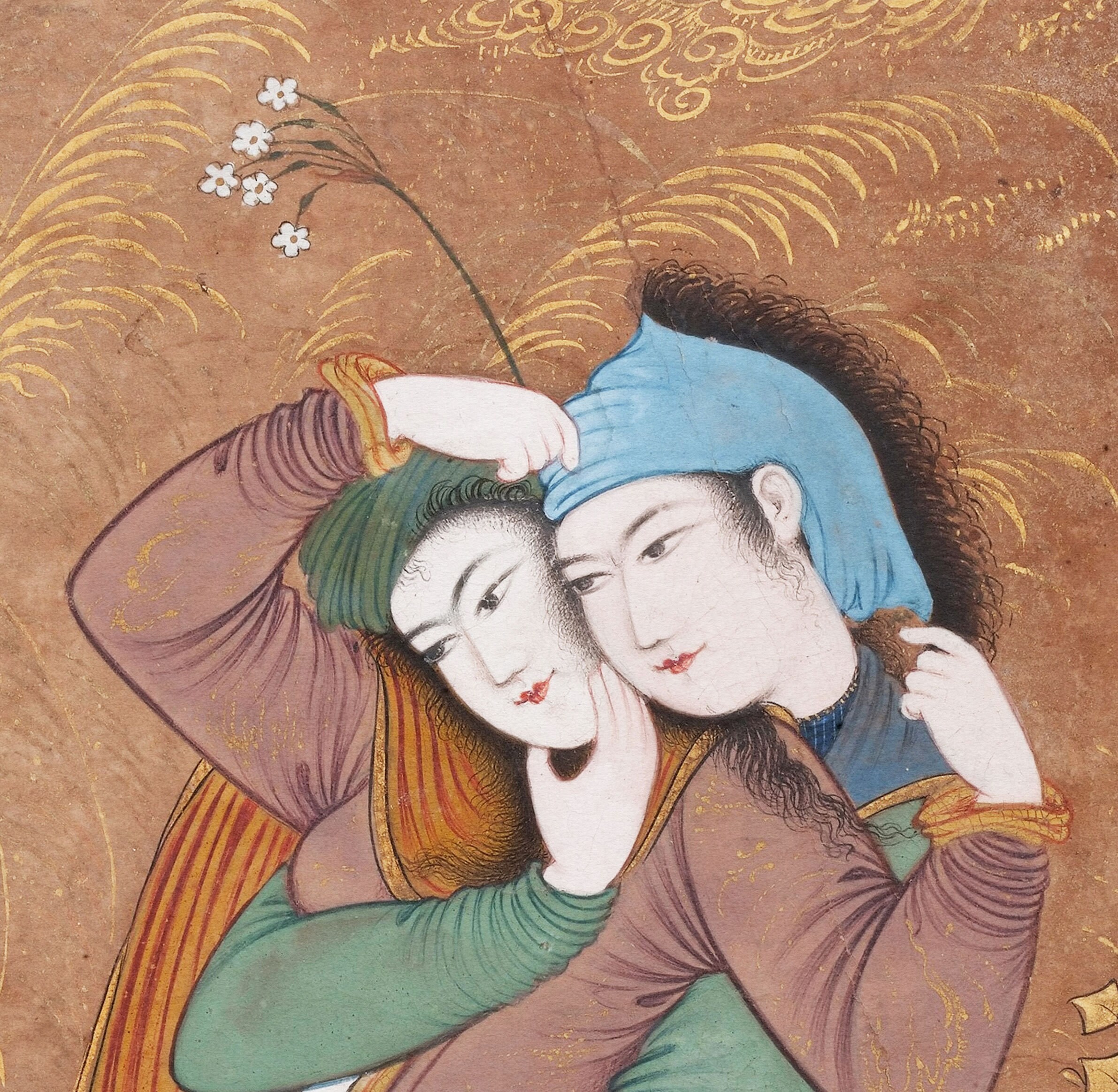 Printable Vintage Persian Painting Of Two Lovers Antique Etsy
