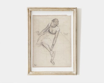 DANCER CHARCOAL by Edgar Degas Canvas Paper A4 or A3 Glossy Matt 
