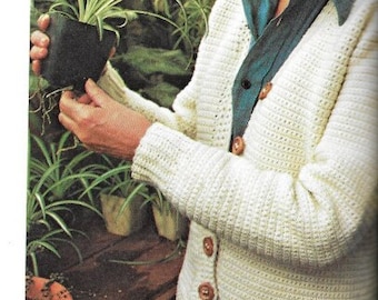 Vintage Crochet Cardigan Pattern (1975): "Garden Cardigan"