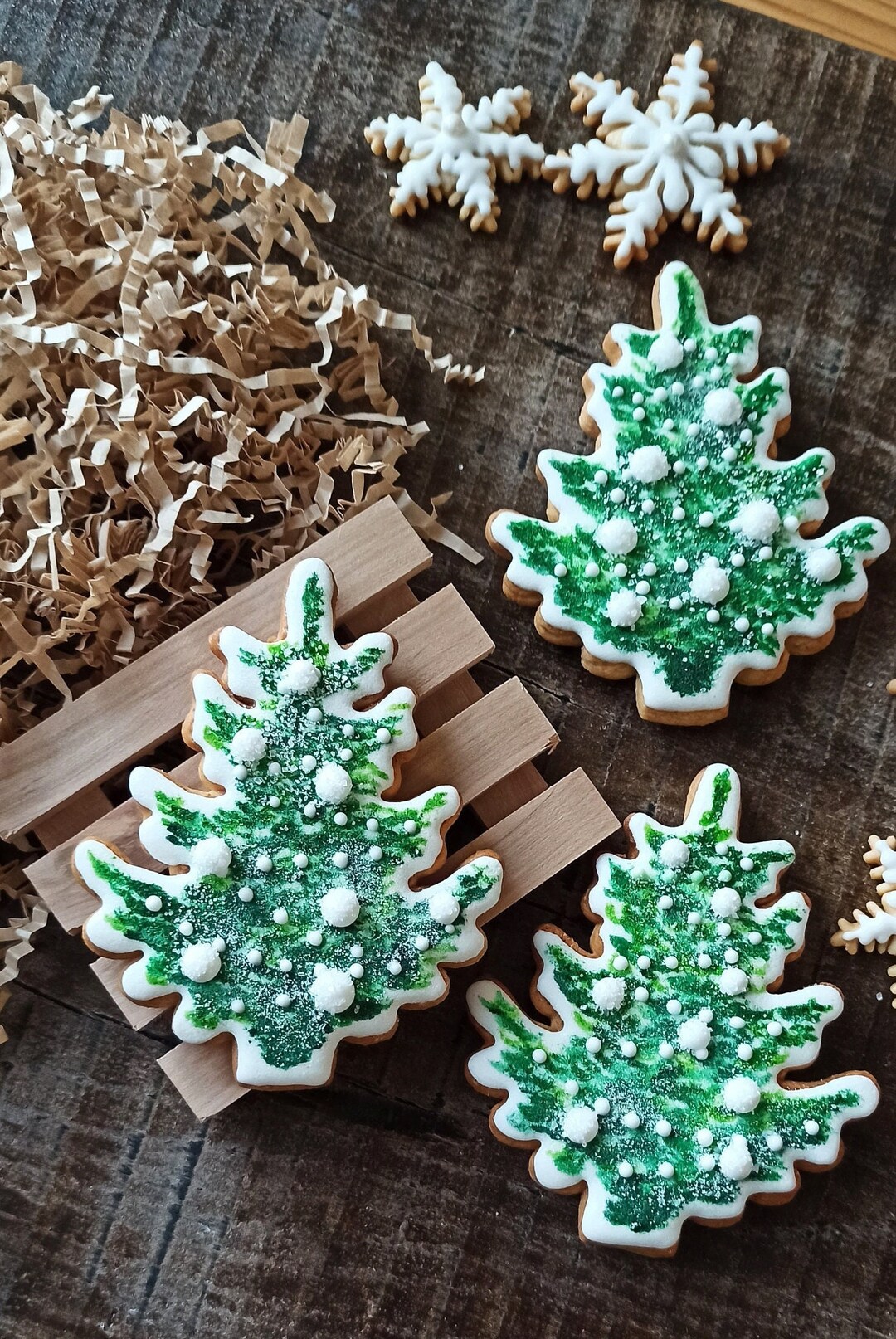 Edible Trees Sugar Christmas Trees Gingerbread Trees Cookies Etsy