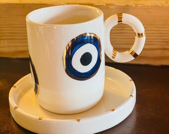 Evil Eye Espressotasse - 24Ct vergoldet -