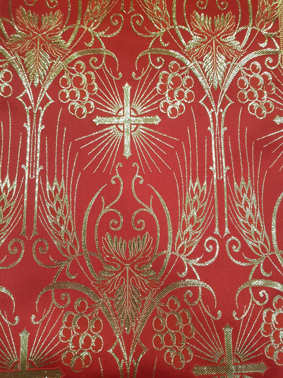 Metallic Lurex Liturgical Brocade Fabric | Catholic & Orthodox Church ...