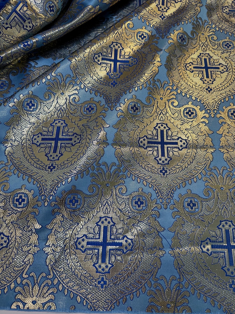 Metallic Lurex Liturgical Brocade Fabric | Catholic & Orthodox Church ...