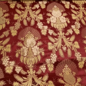 Clerical Metallic Brocade, Jacquard Brocade, Liturgical Vestments, Floral Fabric