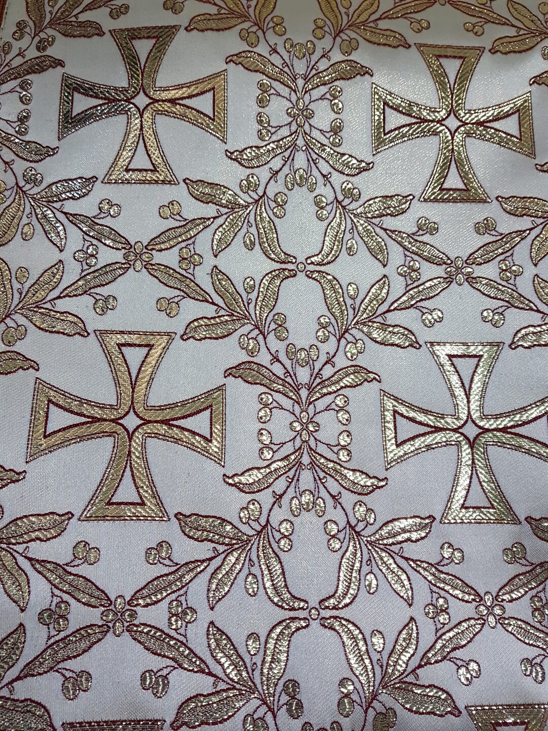 Metallic Lurex Liturgical Brocade Fabric | Catholic & Orthodox Church ...