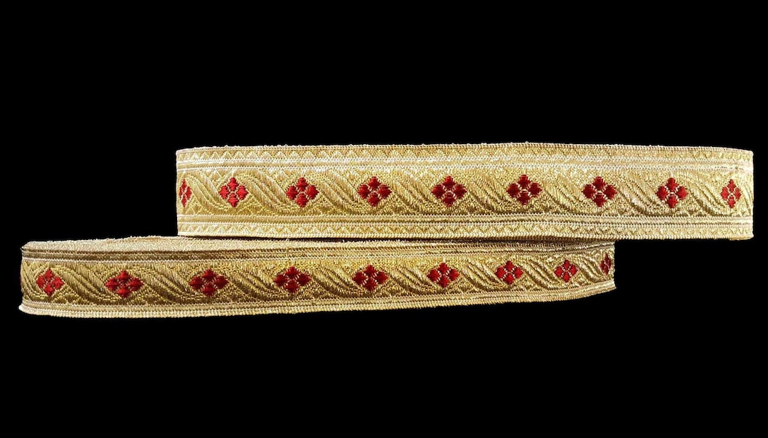 Orthodox Vestment Galloon Trim | Metallic Liturgical Ribbon for ...