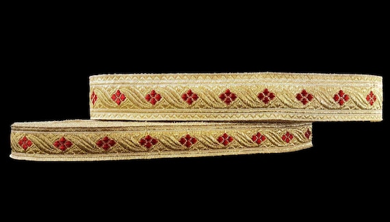 Orthodox Vestment Galloon Trim | Metallic Liturgical Ribbon for Epitrachelion, Priest Vestments & Altar Cloth | Made in Greece
