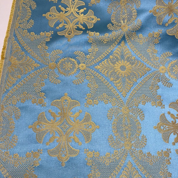 Tissu métallique, brocart de bureau, tissus d'église, tissu liturgique, vêtements de cérémonie