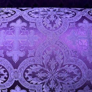 Tela de brocado bizantino / Textil litúrgico ortodoxo / Tela no metálica para vestimentas eclesiásticas y manteles de altar / Hecho en Grecia