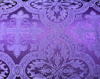 Byzantine Brocade Fabric | Orthodox Liturgical Textile | Non Metallic Church Vestment & Altar Cloth Fabric | Made in Greece