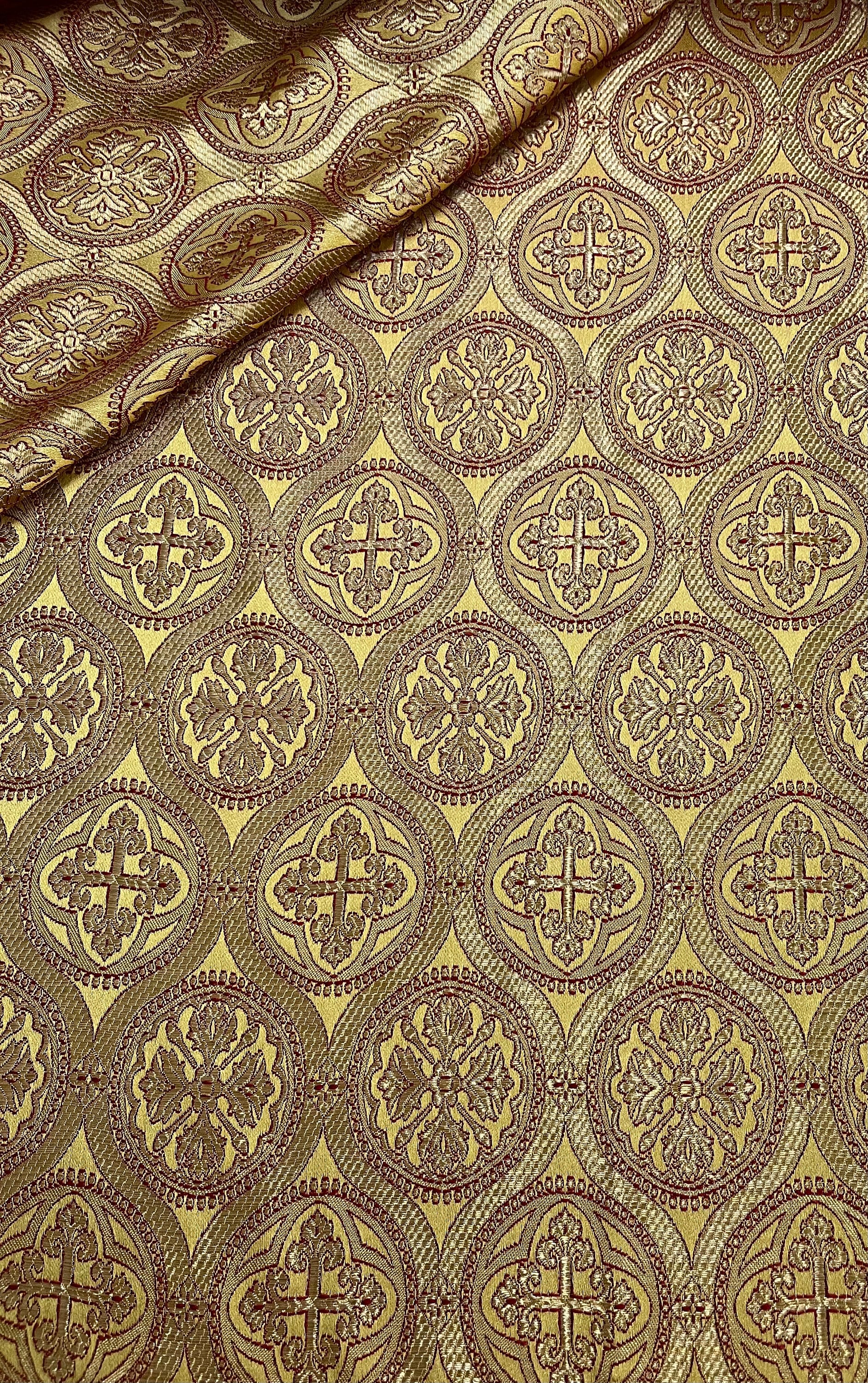 Non-metallic Liturgical Brocade Fabric | Church Jacquard Textile ...