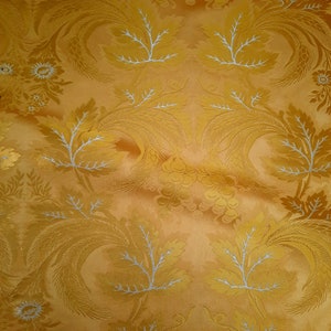Gold Angel Brocade, Liturgical Vestments, Metallic Brocade, Floral Fabric