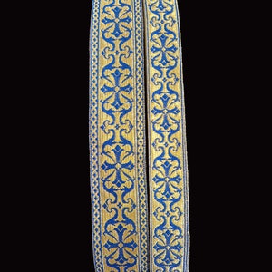 Metallic Ribbon, Metallic Trim, 2.5cm and 4cm, Church Trim, Vestment Trim Blue