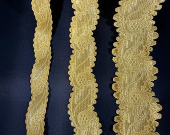 Metallic Wavy Ribbon Trim | Zig Zag Galloon 1.8cm / 2.5cm / 4cm / 7cm | Byzantine Church & Vestment Trim | Made in Greece