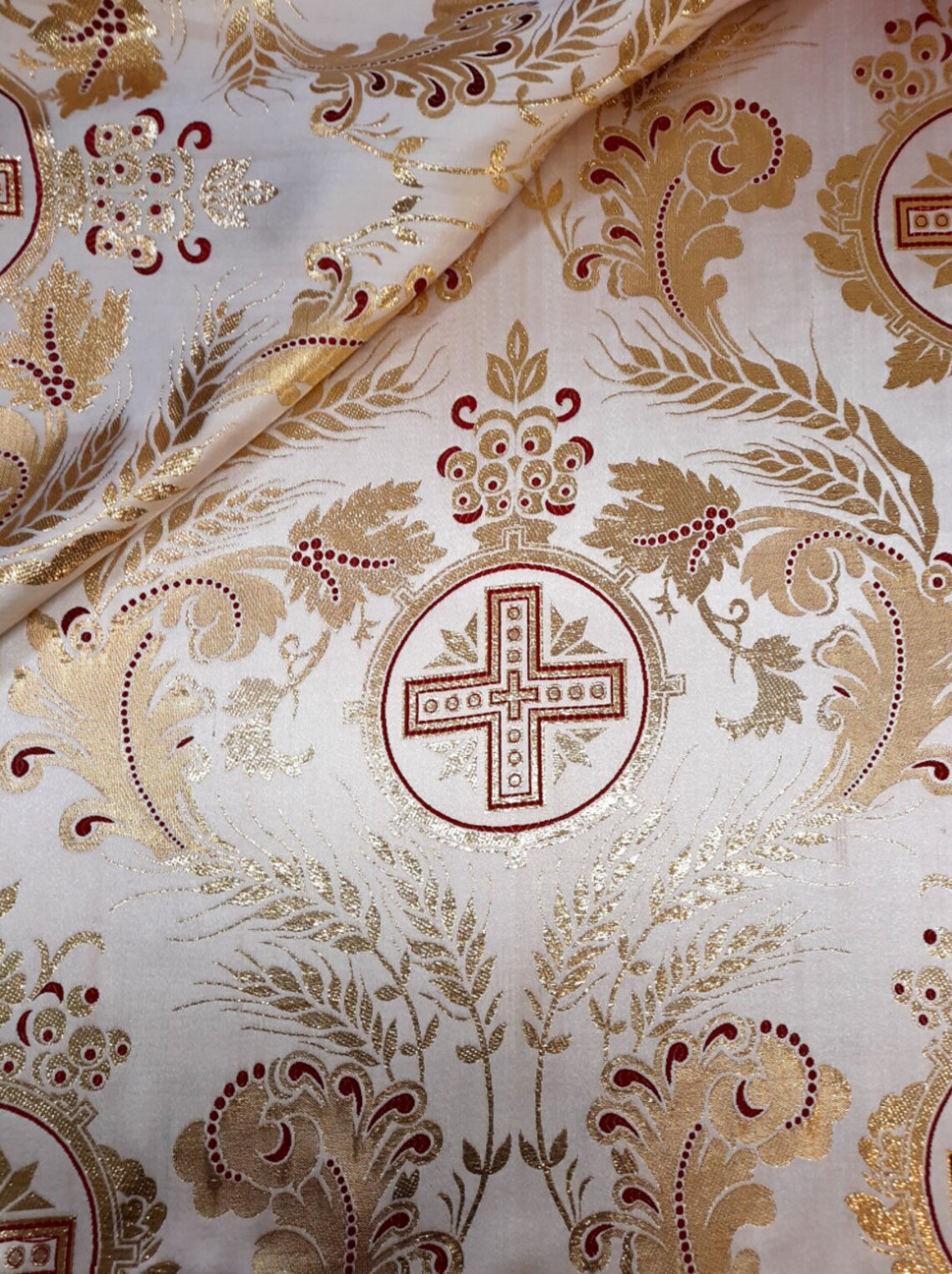 Metallic Lurex Liturgical Brocade Fabric | Catholic & Orthodox Church ...