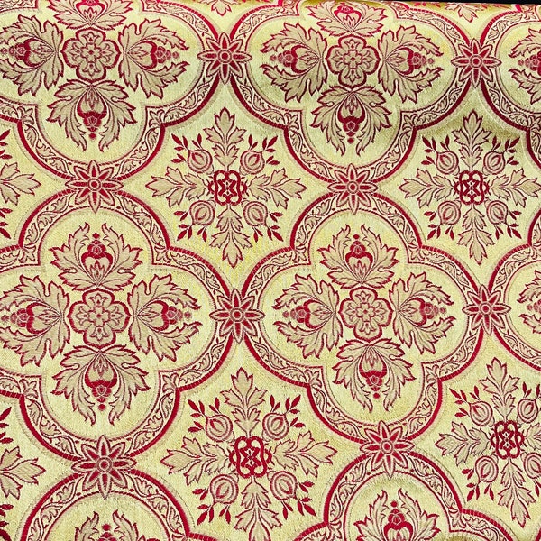 Non-Metallic Brocade, Floral Brocade, Church Fabrics, Liturgical Fabric