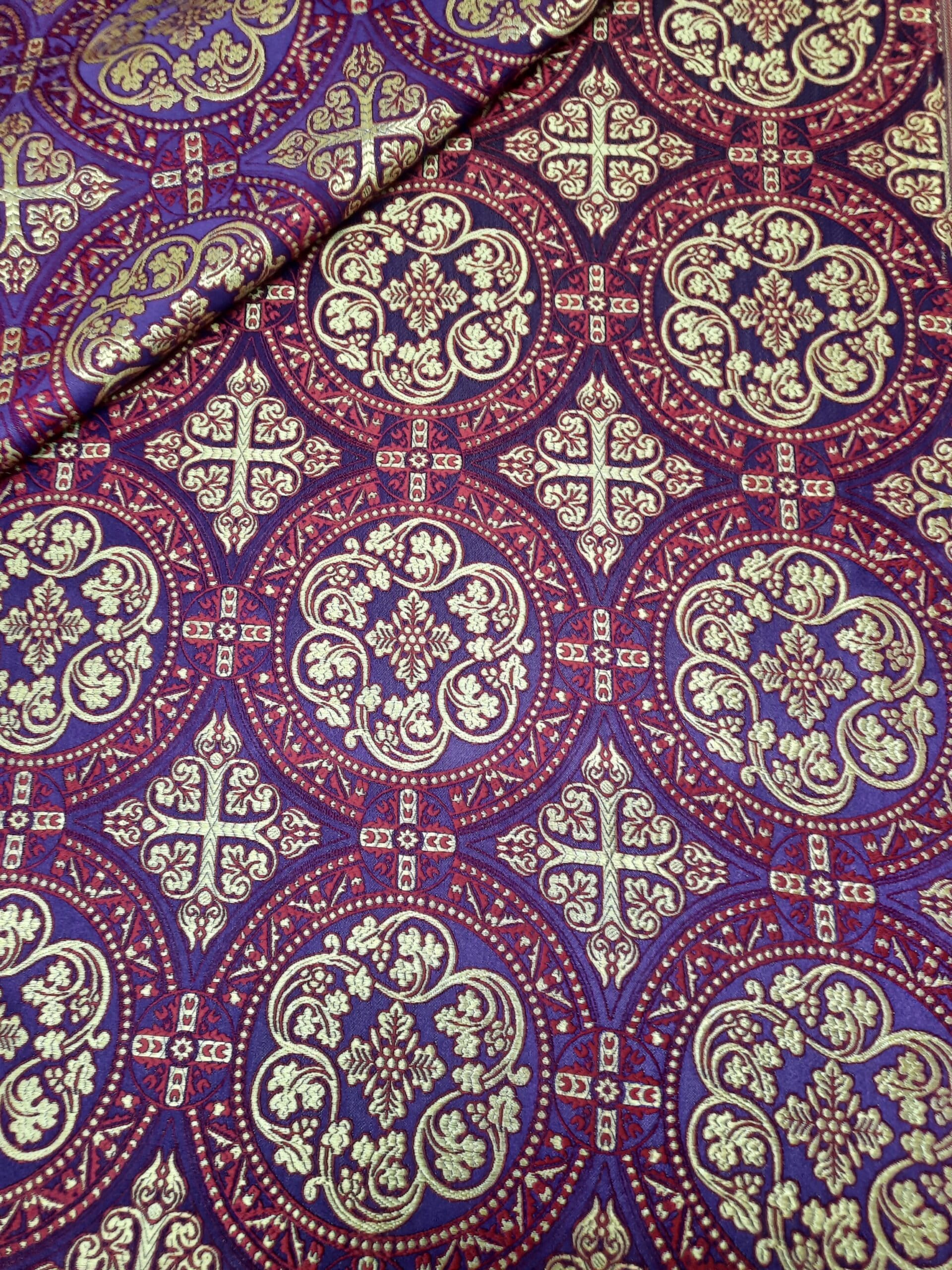 Non-metallic Liturgical Brocade Fabric | Church Jacquard Textile ...
