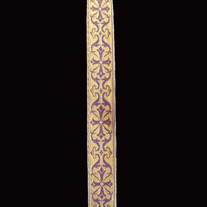 Metallic Ribbon, Metallic Trim, 2.5cm and 4cm, Church Trim, Vestment Trim Purple