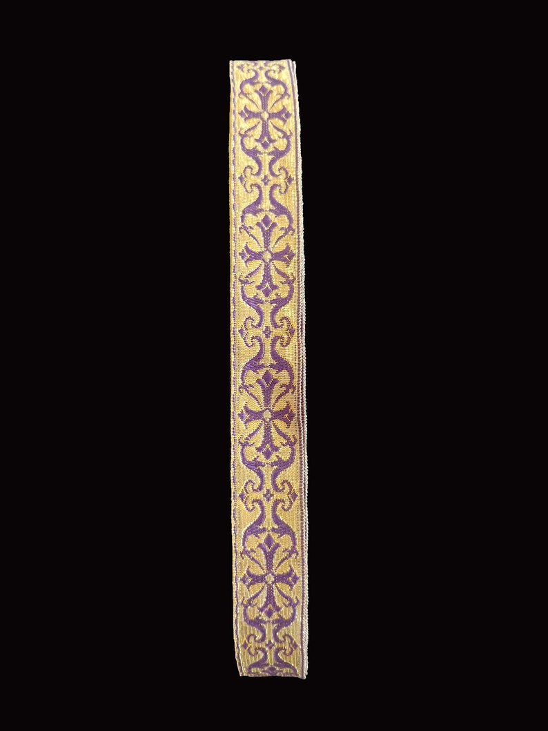 Metallic Ribbon, Metallic Trim, 2.5cm and 4cm, Church Trim, Vestment Trim Purple