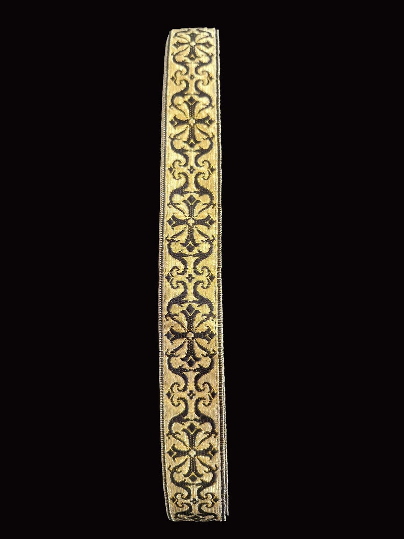 Metallic Ribbon, Metallic Trim, 2.5cm and 4cm, Church Trim, Vestment Trim Black