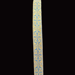 Metallic Ribbon, Metallic Trim, 2.5cm and 4cm, Church Trim, Vestment Trim Light Blue