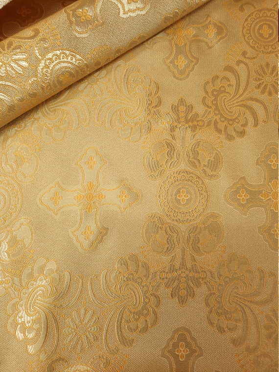 Metallic Brocade, Clerical Brocade, Church Fabrics, Garments, Vestments