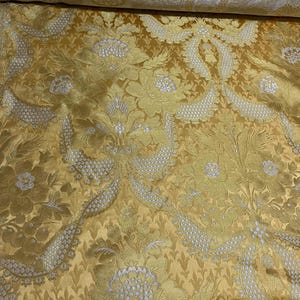 Clerical Metallic Brocade, Jacquard Brocade, Floral Fabric, Liturgical Vestments, 1.55 meters wide