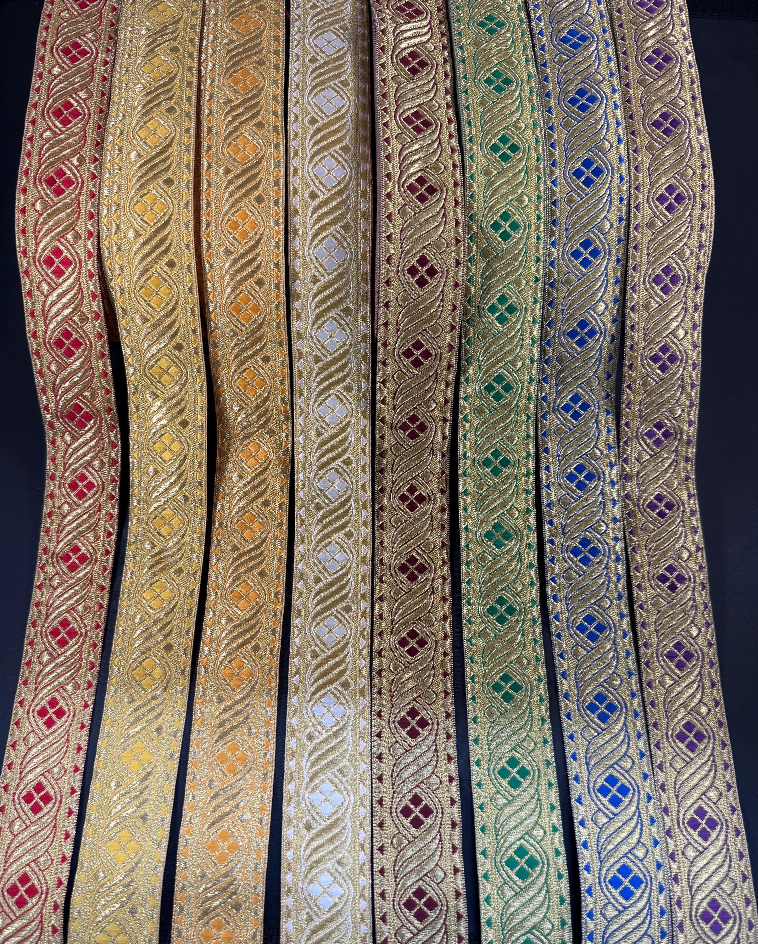 Nastro Jacquard Bohémien Nero E Oro Con Ricamo Geometrico, Larghezza 6,3 Cm, Lunghezza 4,6 Metri, Per Decorazione Di Abbigliamento E Borse Fai Da Te