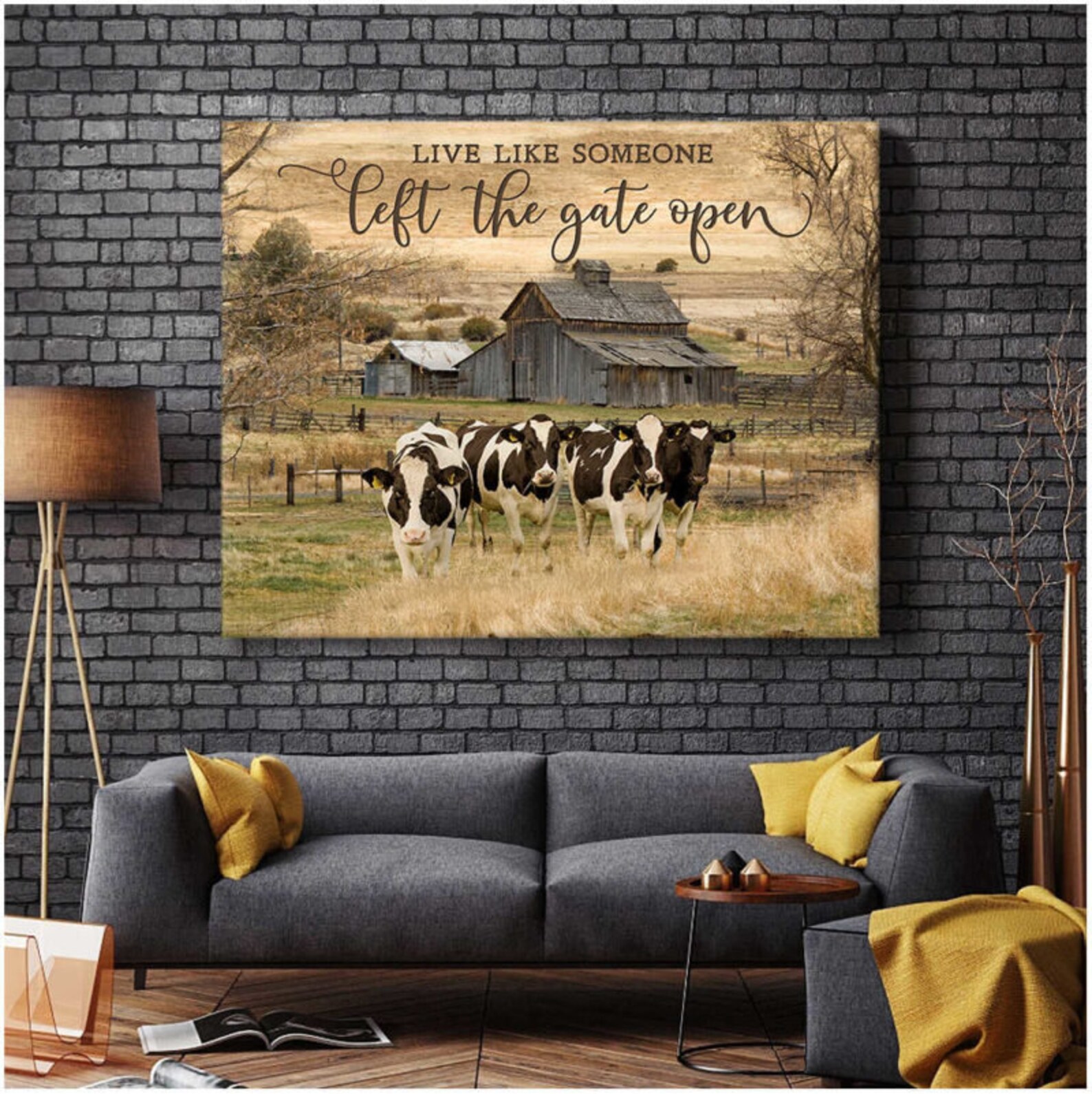 Cow PosterVintage Farmhouse PosterHousewarming GiftLive Etsy