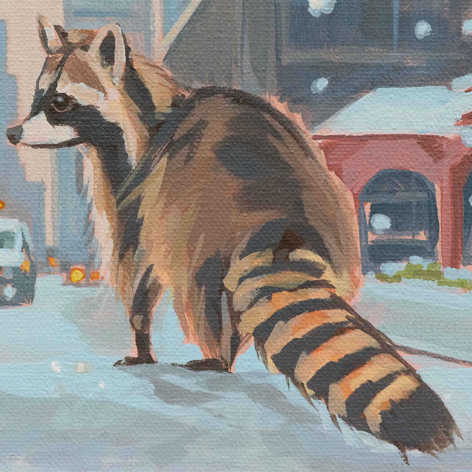 Original Painting Hand Painted Acrylic Painting 20 X 20 Cm Raccoon ...