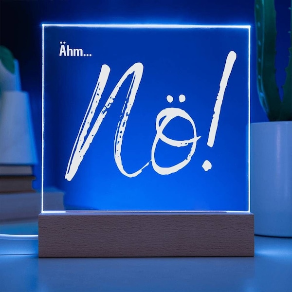 Ähm... Nö! Acrylschild – Lustiges Geschenke für Papa für zu Hause oder Büro, Nein danke Schild, Geburtstagsgeschenk lustig Mama Geschenk