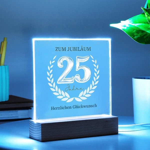 25 Jahre Jubiläum Geschenk oder besonderes Firmenjubiläum, Bestes Team der Welt Geschenk Jahrestag, Team Geschenk LED Geschenke Deko