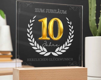 25 Jahre Jubiläum Geschenk oder 10 jähriges Firmenjubiläum, Bestes Team der Welt Geschenk Jahrestag, Team Geschenk LED Geschenke Deko