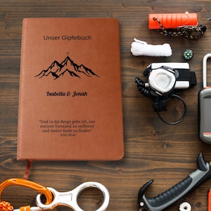 Equipo de escalada montañas libro de cumbres como diario de viaje, libro personalizado de montañismo, álbum de recortes equipo de montañismo equipos de escalada