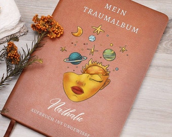 Magische Träume aufschreiben im Traum Tagebuch personalisiert, Erinnerungsbuch erstellen & Gedanken aufschreiben Traum Zeit kostbare Momente