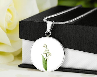 Birth flower May necklace birth flower, gifts for confirmation, ideas for Mother's Day, personalized necklace, lucky charm necklace