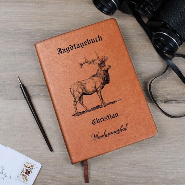 Jagdtagebuch für den Waidmann, Jäger Synonym, personalisiertes Jagd Journal Erinnerungsbuch, Geburtstag Jäger Geschenke, Schussbuch Jagd